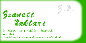 zsanett maklari business card